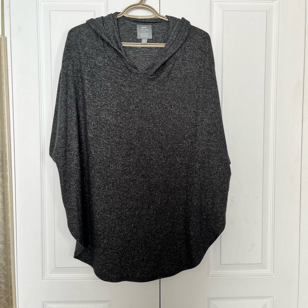 Aerie Heather Gray Hooded Poncho